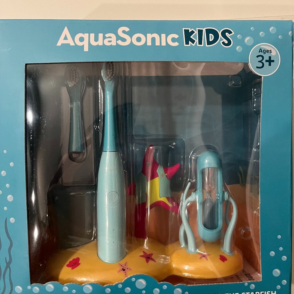 Kids Electric Toothbrush Set with Starfish Base from AquaSonic – Age 3+ (k/x)